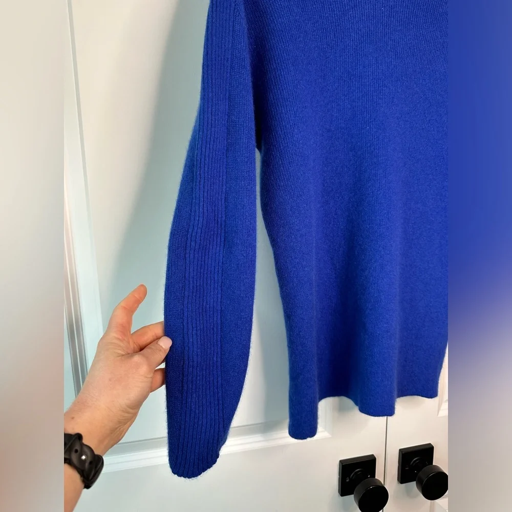 Eileen Fisher Cashmere Funnel-Neck Sweater Royal Blue (Size XS)